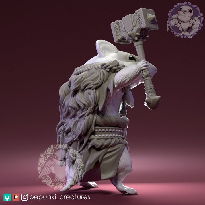 Pepunki Creatures - Hamster Barbarian