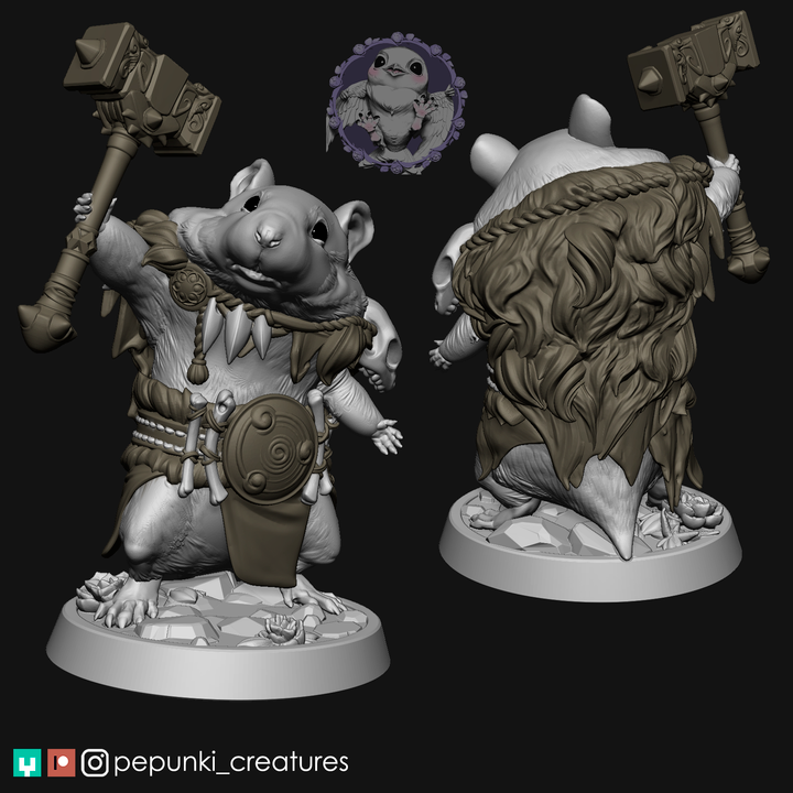 Pepunki Creatures - Hamster Barbarian