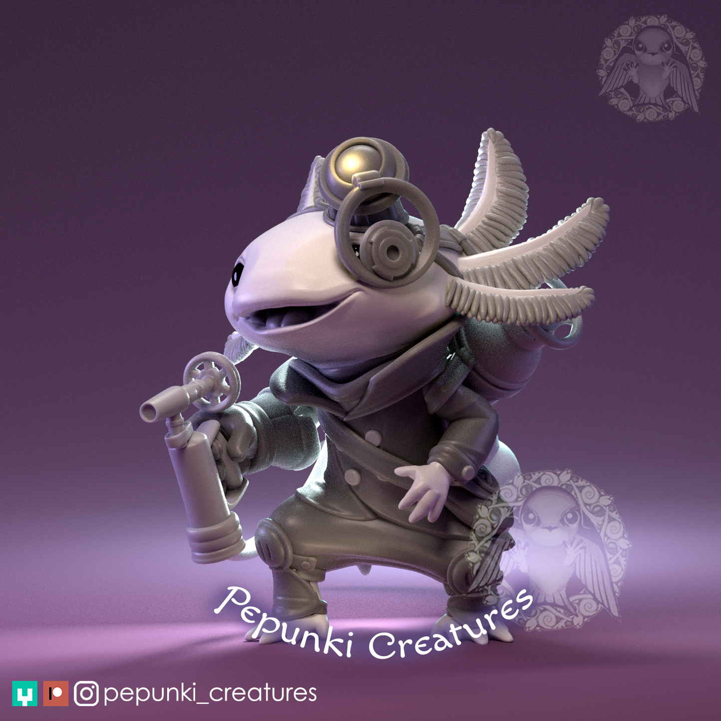 Pepunki Creatures - Axolotl Artificer