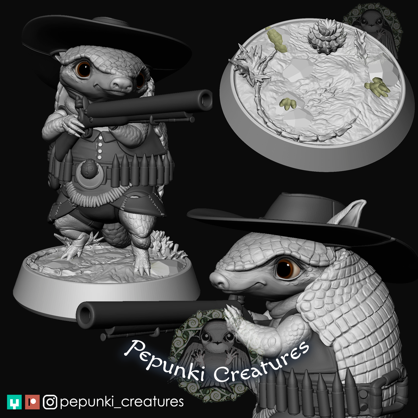 Pepunki Creatures - Armadillo Sharpshooter