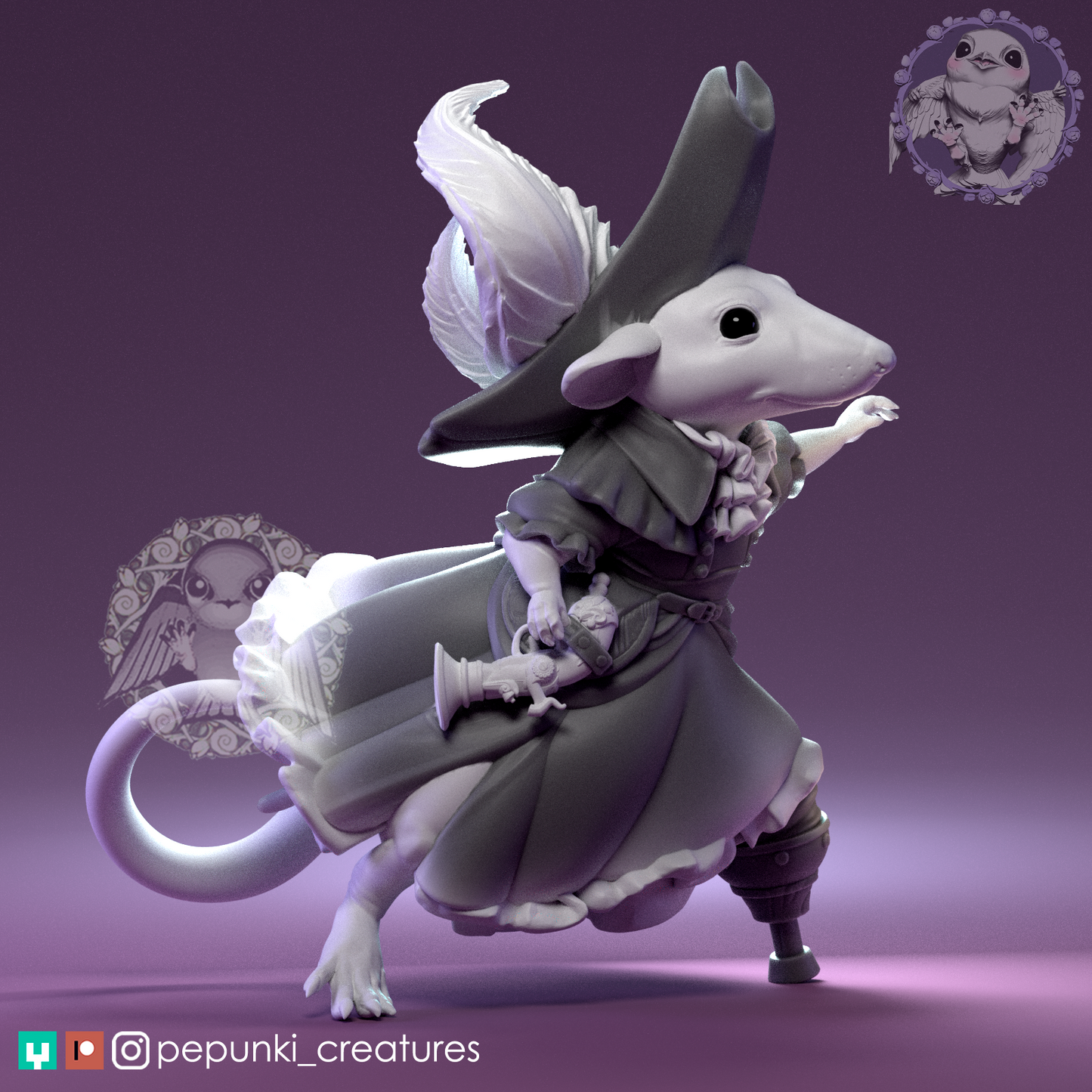 Pepunki Creatures - Rat Pirate Captain