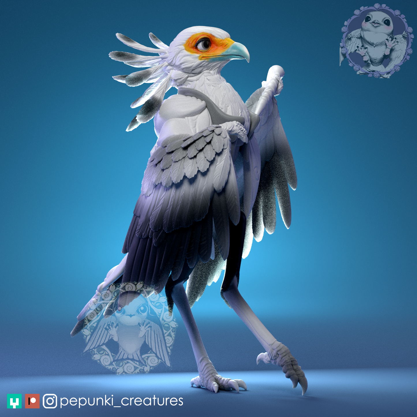 Pepunki Creatures - Secretary Bird