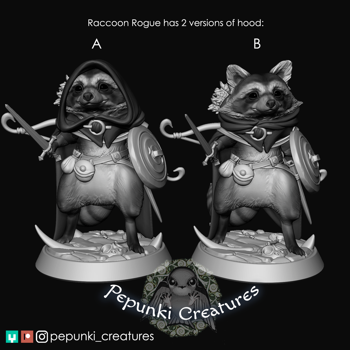 Pepunki Creatures - Raccoon Rogue
