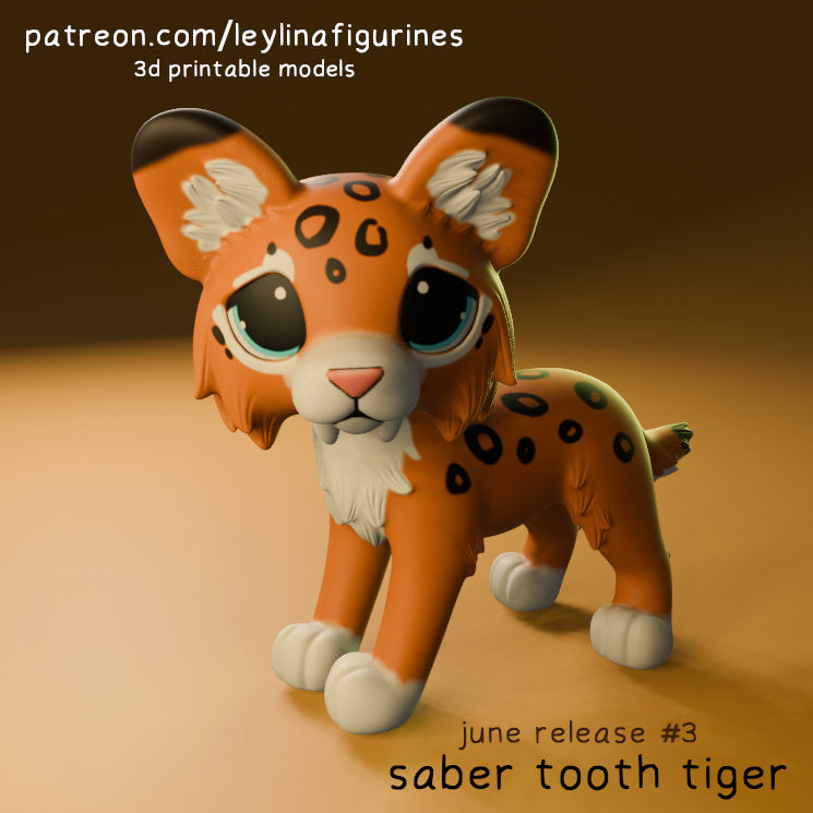 Leylina Figurines - June 2024 - Saber Tooth Tiger