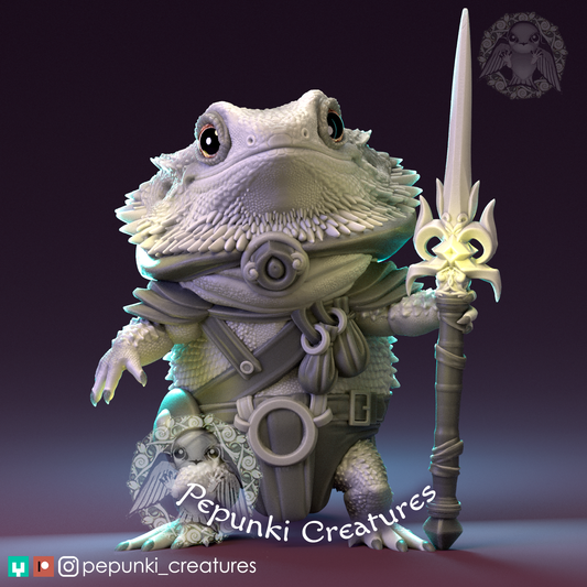 Pepunki Creatures - Bearded Dragon Warrior