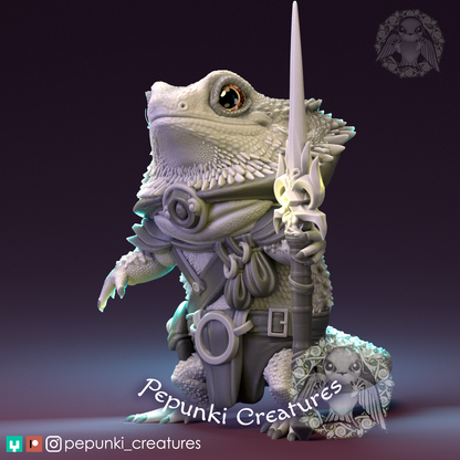 Pepunki Creatures - Bearded Dragon Warrior