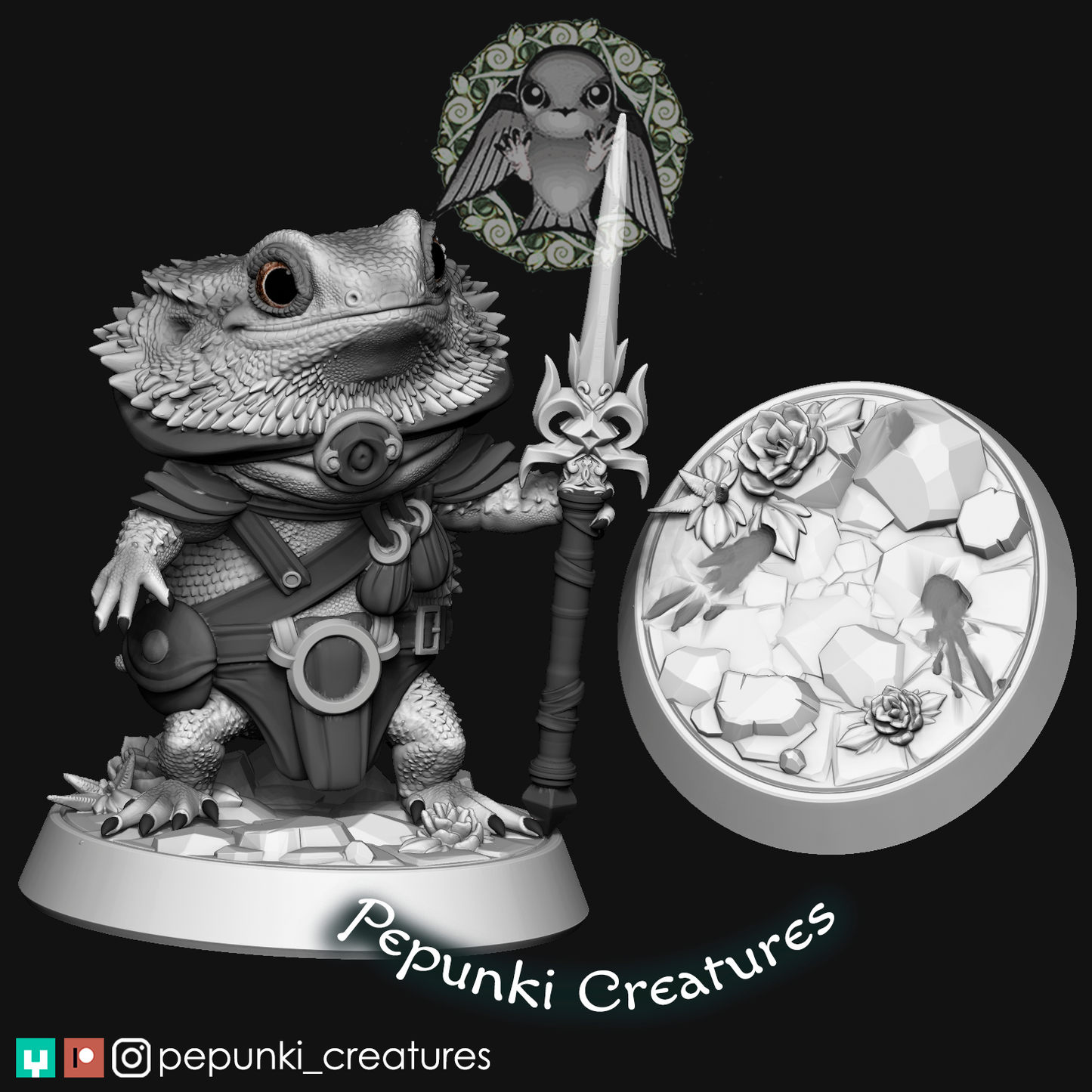 Pepunki Creatures - Bearded Dragon Warrior