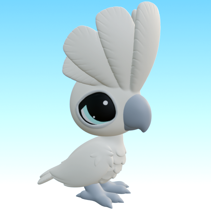 Leylina Figurines - April 2026 - Umbrella Cockatoo