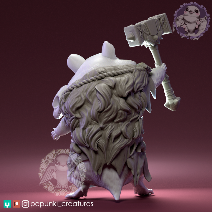 Pepunki Creatures - Hamster Barbarian