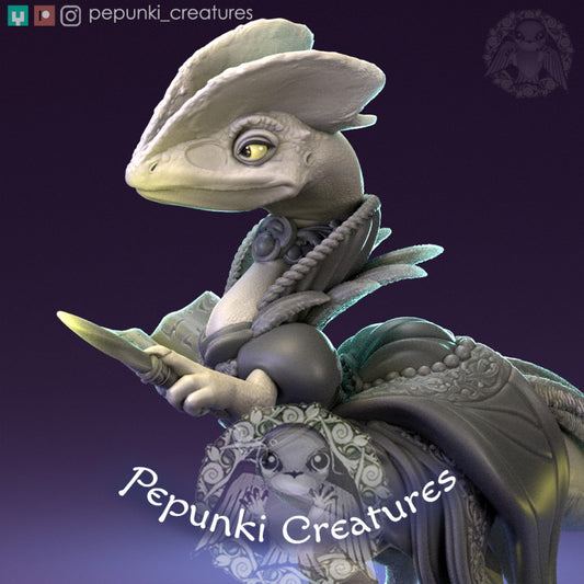 Pepunki Creatures - Dilophosaur Wizard