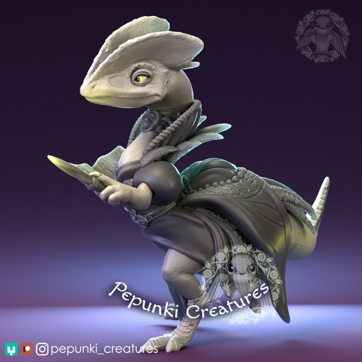 Pepunki Creatures - Dilophosaur Wizard