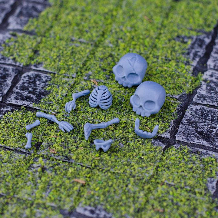 FFA - Spooky Dungeon - 25mm/32mm Tile Bases & Disassembled Skeleton