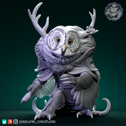 Pepunki Creatures - Great Grey Owl Druid