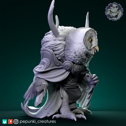Pepunki Creatures - Great Grey Owl Druid
