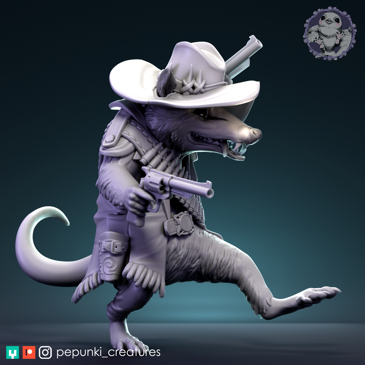 Pepunki Creatures - Opossum Gunslinger