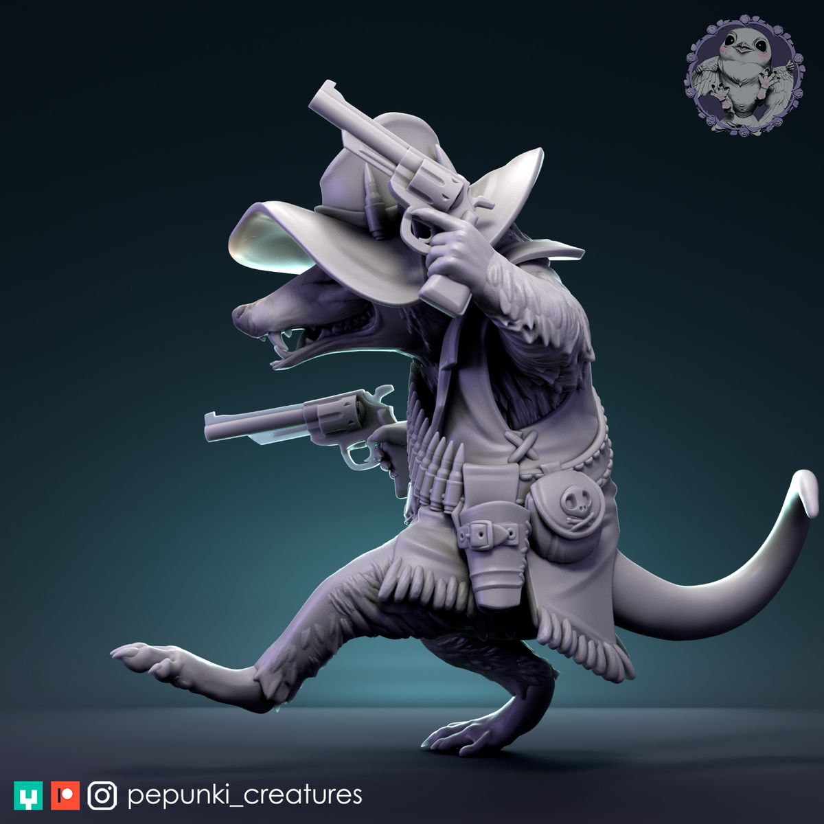 Pepunki Creatures - Opossum Gunslinger