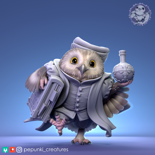 Pepunki Creatures - Saw-Whet Owl Wizard Apprentice
