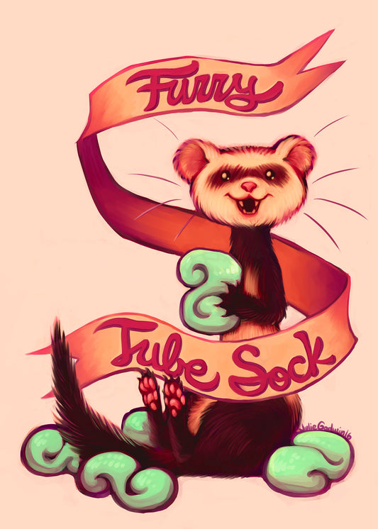 "Furry Tube Sock" Art Print