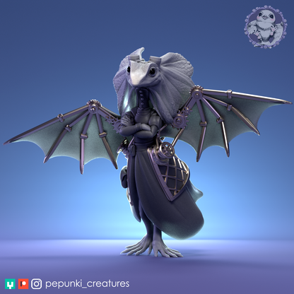 Pepunki Creatures - Steampunk Frilled Lizard