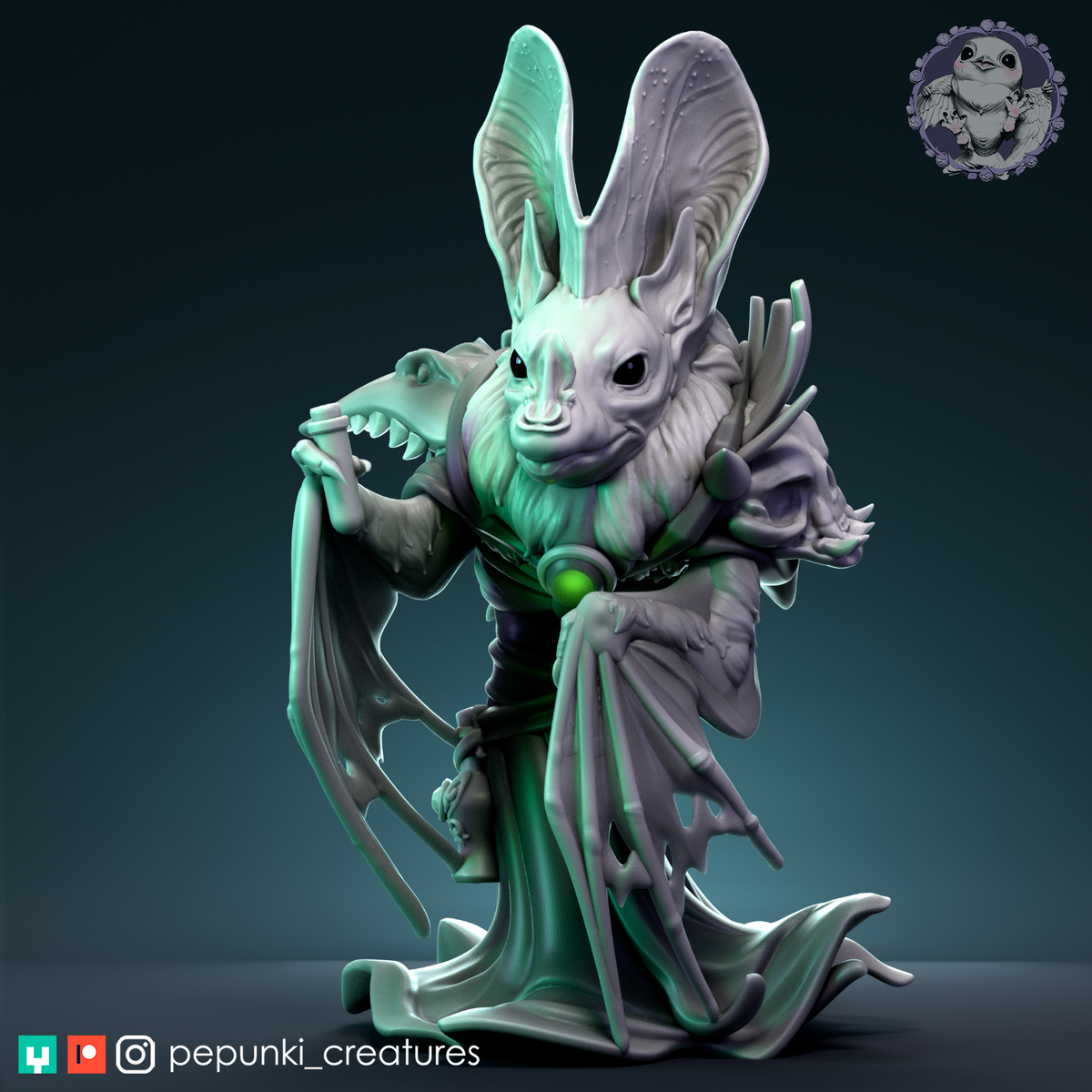 Pepunki Creatures - Bat Necromancer