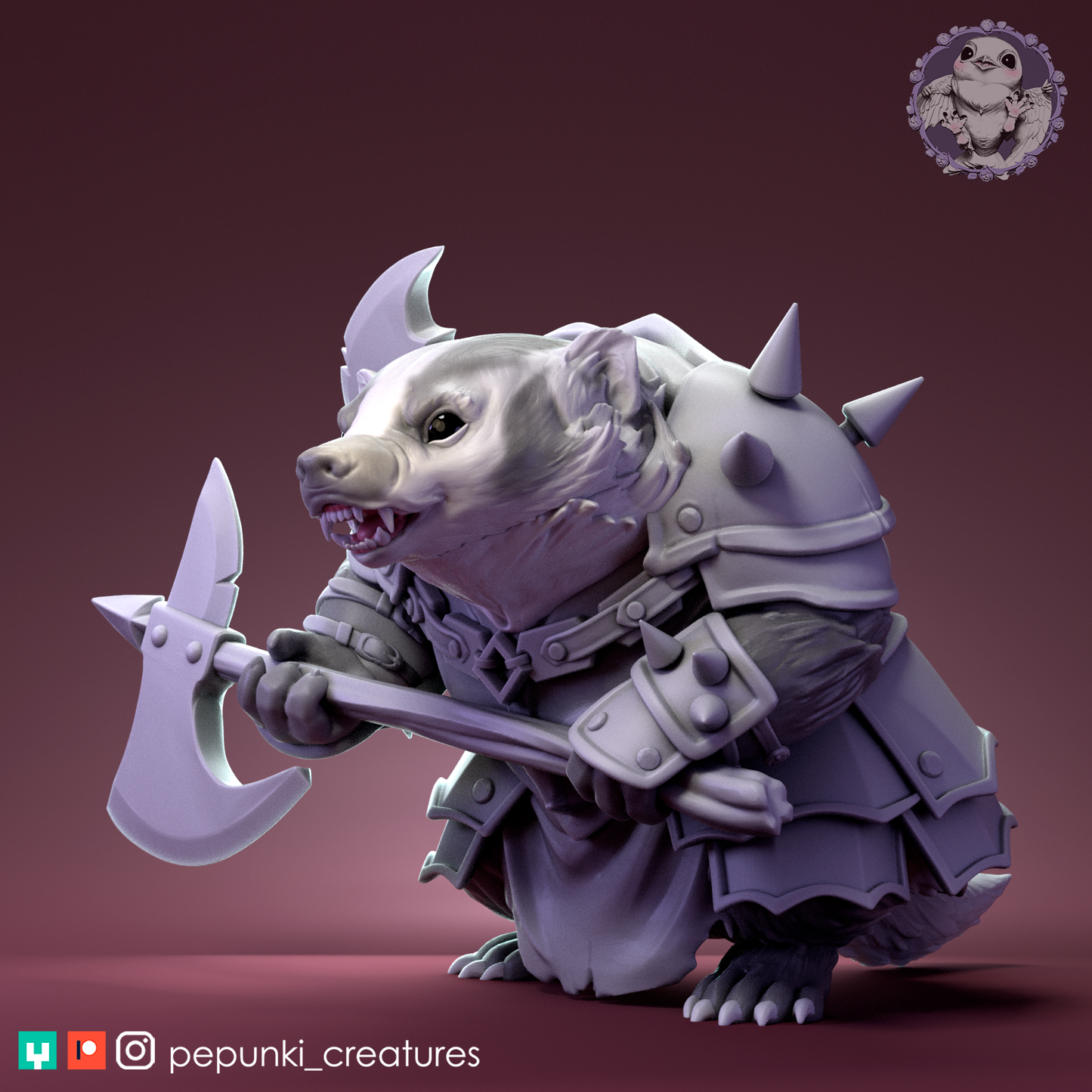 Pepunki Creatures - Badger Warrior