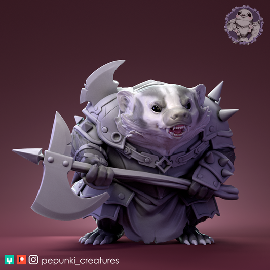 Pepunki Creatures - Badger Warrior