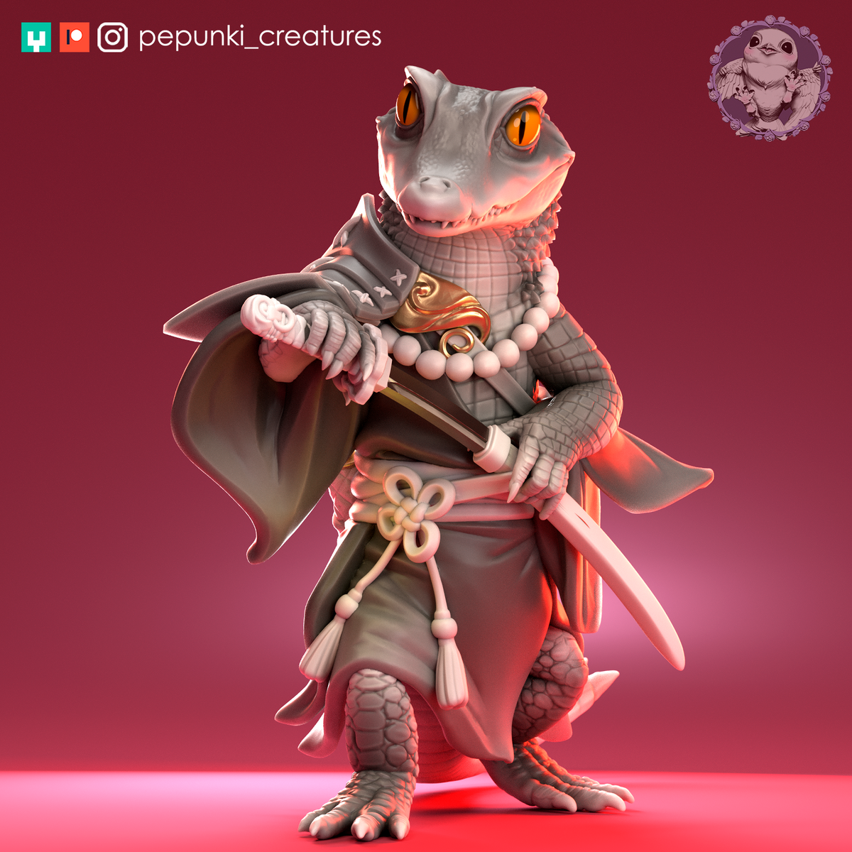 Pepunki Creatures - Crocodile Swordsman