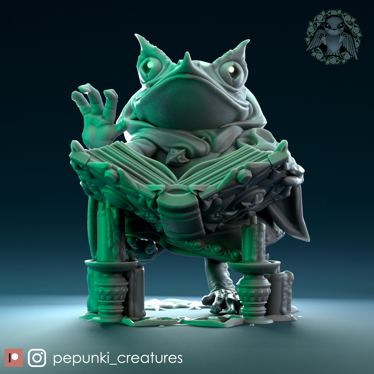 Pepunki Creatures - Long-Nosed Horned Frog Necromancer