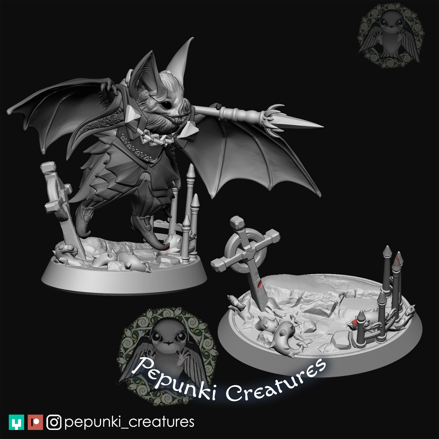 Pepunki Creatures - Vampire Bat Knight