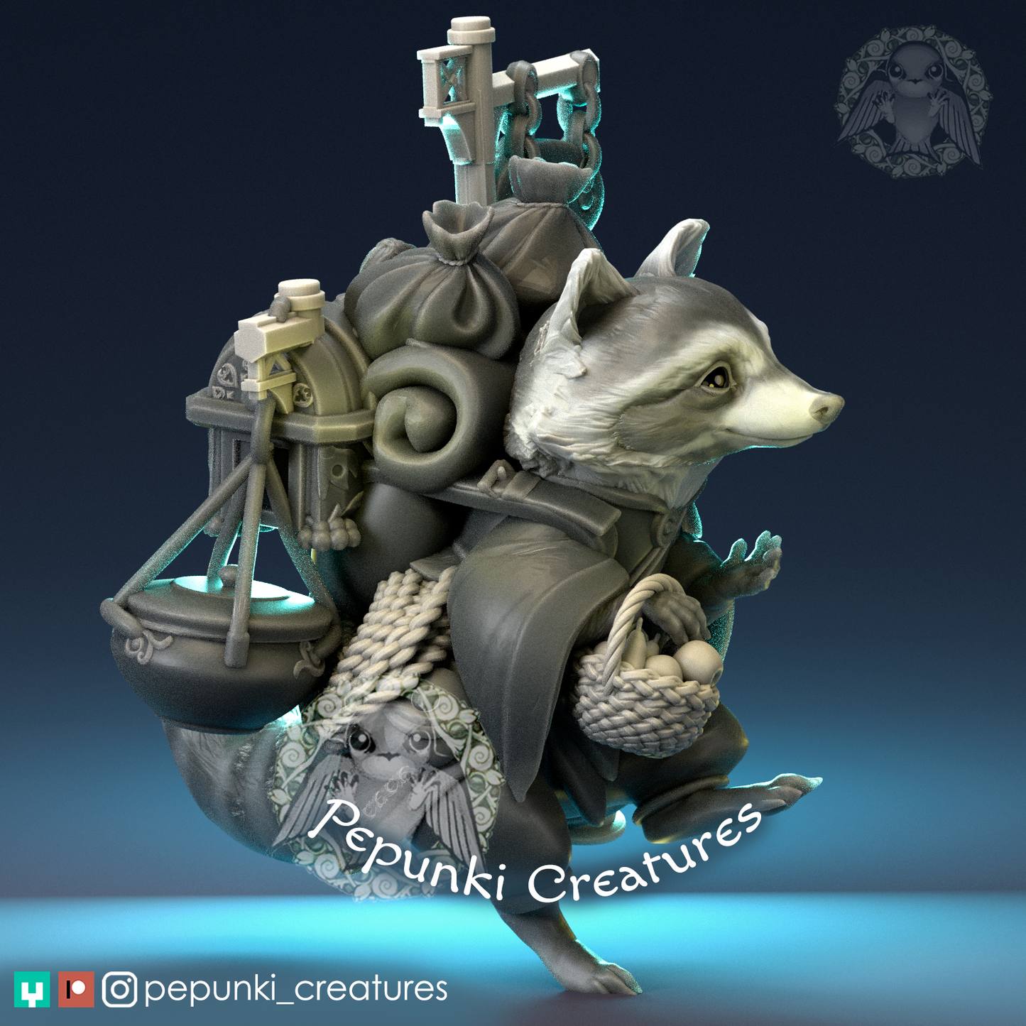 Pepunki Creatures - Raccoon Peddler