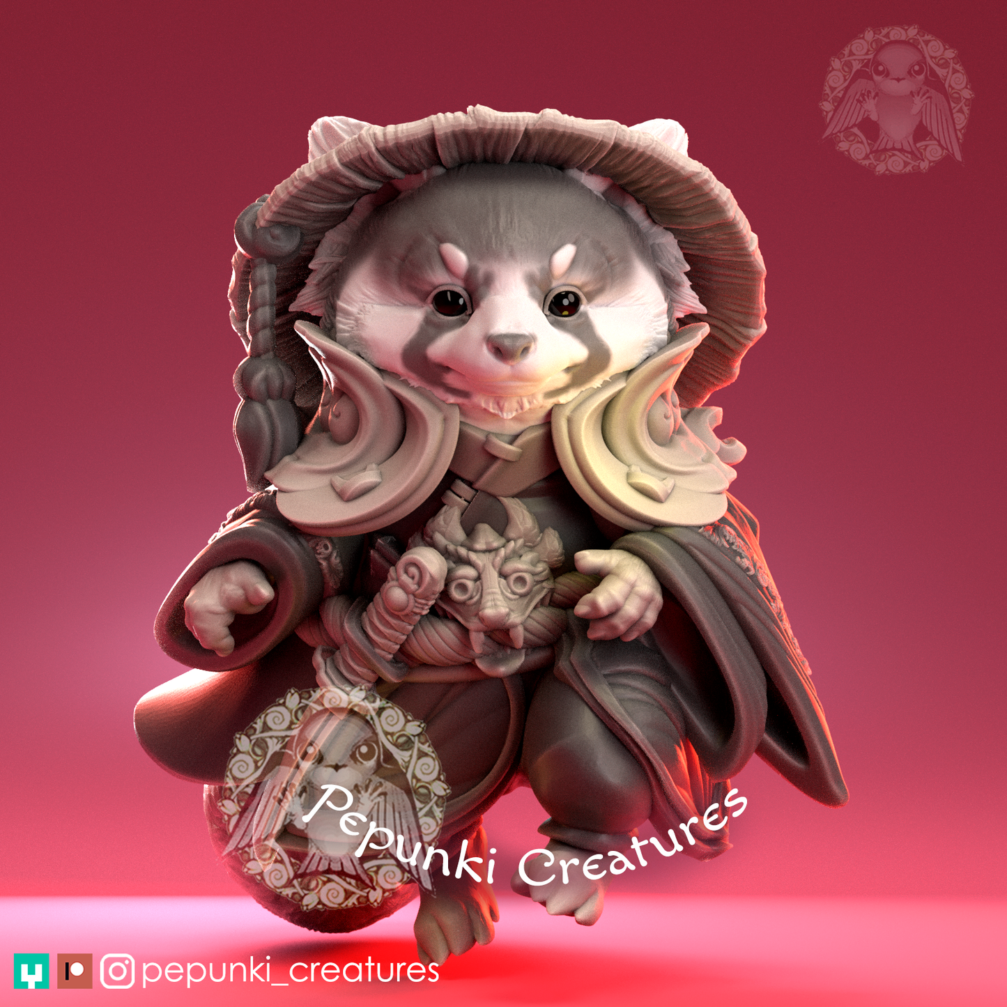 Pepunki Creatures - Red Panda Warrior