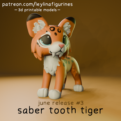 Leylina Figurines - June 2024 - Saber Tooth Tiger
