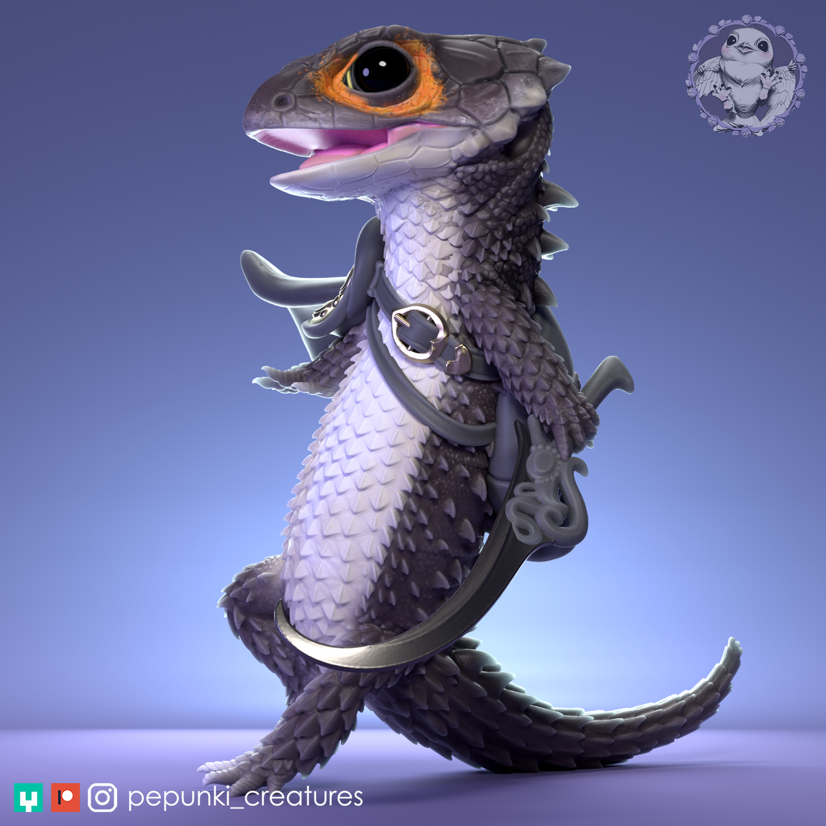 Pepunki Creatures - Red-Eyed Crocodile Skink Skirmisher