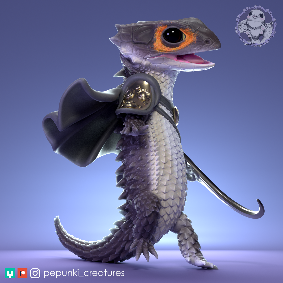 Pepunki Creatures - Red-Eyed Crocodile Skink Skirmisher