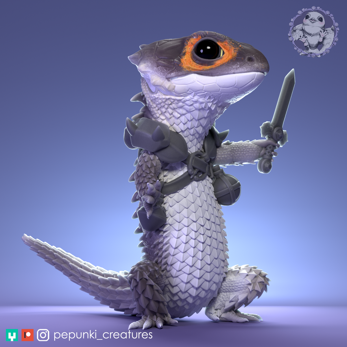 Pepunki Creatures - Red-Eyed Crocodile Skink Swordsman