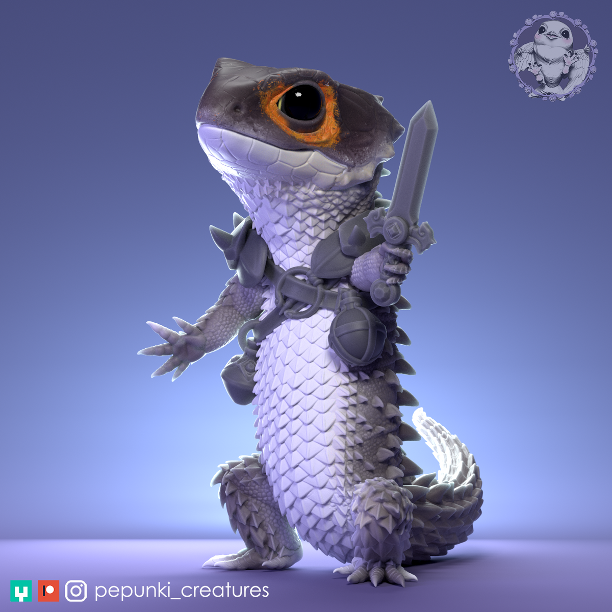Pepunki Creatures - Red-Eyed Crocodile Skink Swordsman