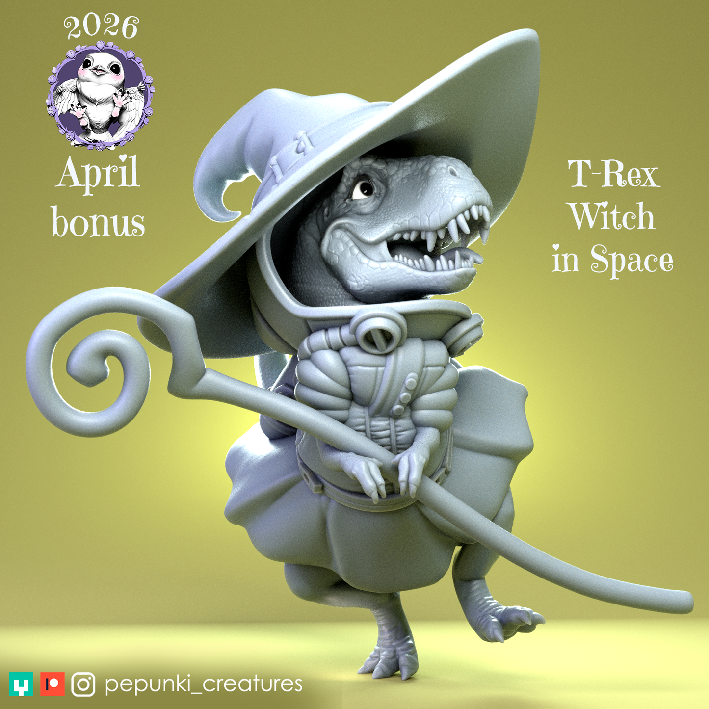 Pepunki Creatures - T-Rex Space Witch
