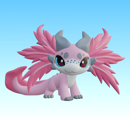 Leylina Figurines - July 2026 - Axolotl Dragon