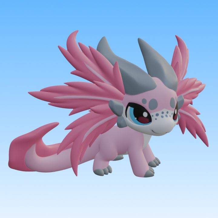 Leylina Figurines - July 2026 - Axolotl Dragon