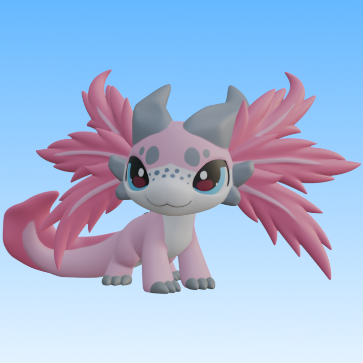 Leylina Figurines - July 2026 - Axolotl Dragon