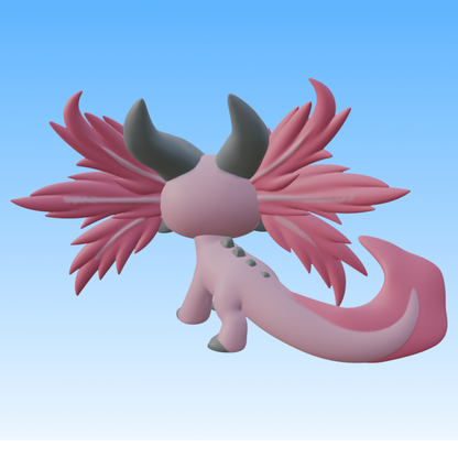 Leylina Figurines - July 2026 - Axolotl Dragon