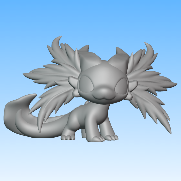 Leylina Figurines - July 2026 - Axolotl Dragon