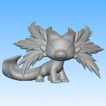 Leylina Figurines - July 2026 - Axolotl Dragon