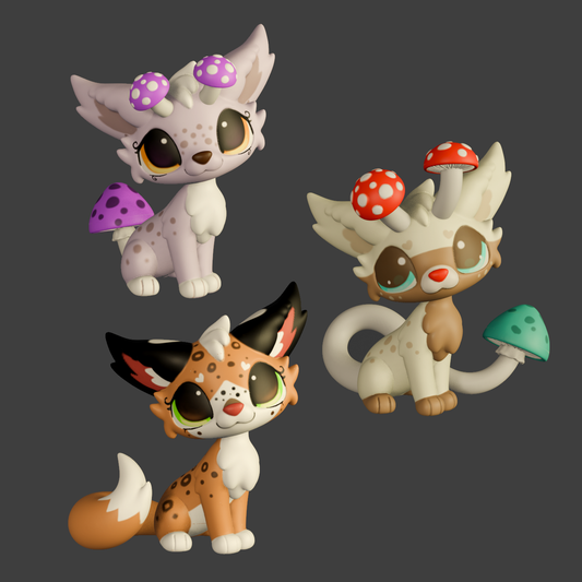 Leylina Figurines - September 2025 - Mushroom Cat/Cat