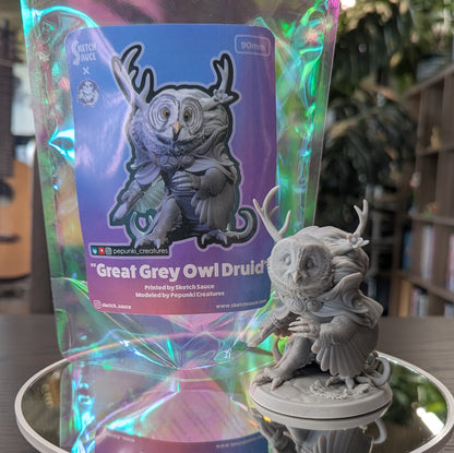 Pepunki Creatures - Great Grey Owl Druid